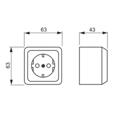 JUSSI 1-GANG SOCKET OUTLET SURFACE MOUNTING IP21