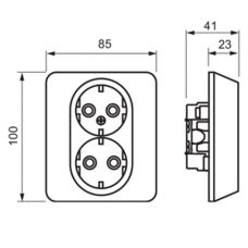 JUSSI 2-GANG SOCKET OUTLET WITH COVER PLATE