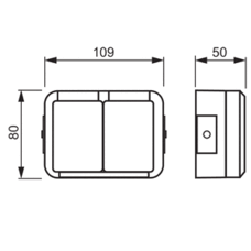 KOSTI 2-GANG SCHUKO SOCKET OUTLET SURFACE MOUNTING IP55