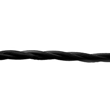 FND 3X2.5MM² 3M RETRO TEKSTILA KABELIS SAVĪTS MELNS