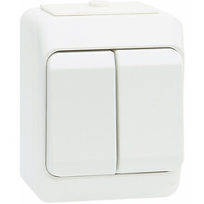 NORDIC 2-GANG 1-WAY SWITCH IP44 WHITE