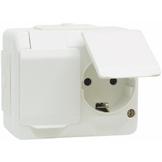 NORDIC 2-GANG SCHUKO SOCKET OUTLET IP44 WHITE