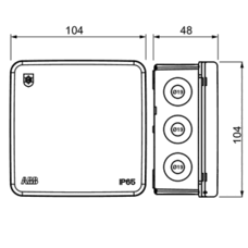 AP10 SURFACE-MOUNTED JUNCTION BOX, IP65, 104 X 104MM, WHITE