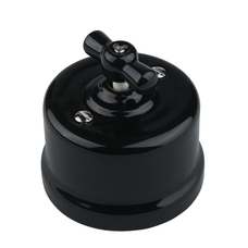 FND SURFACE 2-GANG 1-WAY SWITCH BLACK PORCELAIN