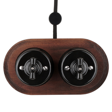 FND SURFACE SWITCH 1-POLE/TWO-WAY BLACK PORCELAIN