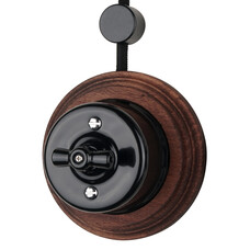 FND SURFACE SWITCH 1-POLE/TWO-WAY BLACK PORCELAIN