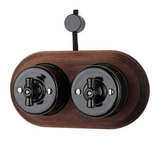 FND SURFACE SWITCH 1-POLE/TWO-WAY BLACK PORCELAIN