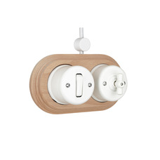 FND SURFACE 1-POLE/TWO-WAY ROCKER SWITCH WHITE PORCELAIN