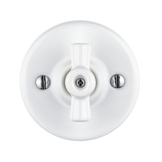 FND SURFACE SWITCH 1-POLE/TWO-WAY WHITE PORCELAIN