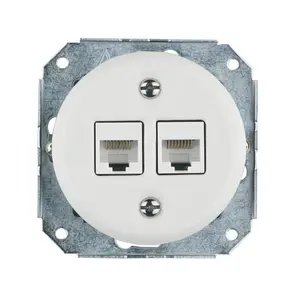 FND CAT6 2XRJ45 DATU KONTAKTLIGZDA PORCELĀNS BALTS