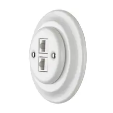 FND CAT6 2XRJ45 DATU KONTAKTLIGZDA PORCELĀNS BALTS