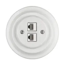 FND CAT6 2XRJ45 DATU KONTAKTLIGZDA PORCELĀNS BALTS