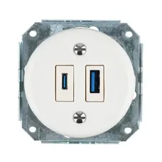 FND USB A+C LIGZDA PORCELĀNS BALTS