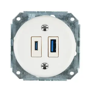FND USB A+C LIGZDA PORCELĀNS BALTS