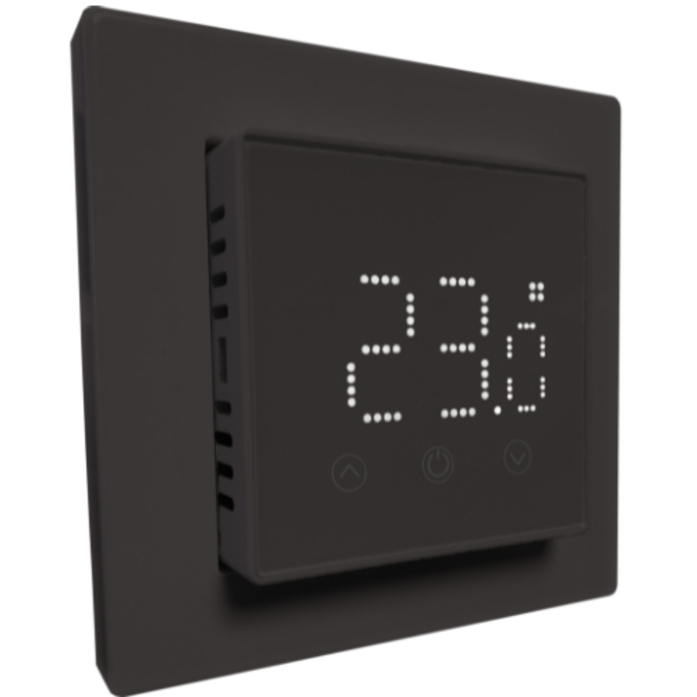HEBER HT-155B 3600W 16A SKĀRIENEKRĀNA DIGITĀLAIS PROGRAMMĒJAMAIS TERMOSTATS MELNS