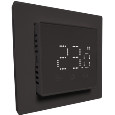 HEBER HT-155B 3600W 16A SKĀRIENEKRĀNA DIGITĀLAIS PROGRAMMĒJAMAIS TERMOSTATS MELNS