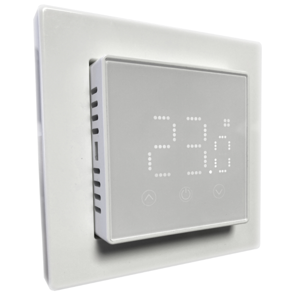 HEBER HT-155 3600W 16A SKĀRIENEKRĀNA DIGITĀLAIS PROGRAMMĒJAMAIS TERMOSTATS BALTS