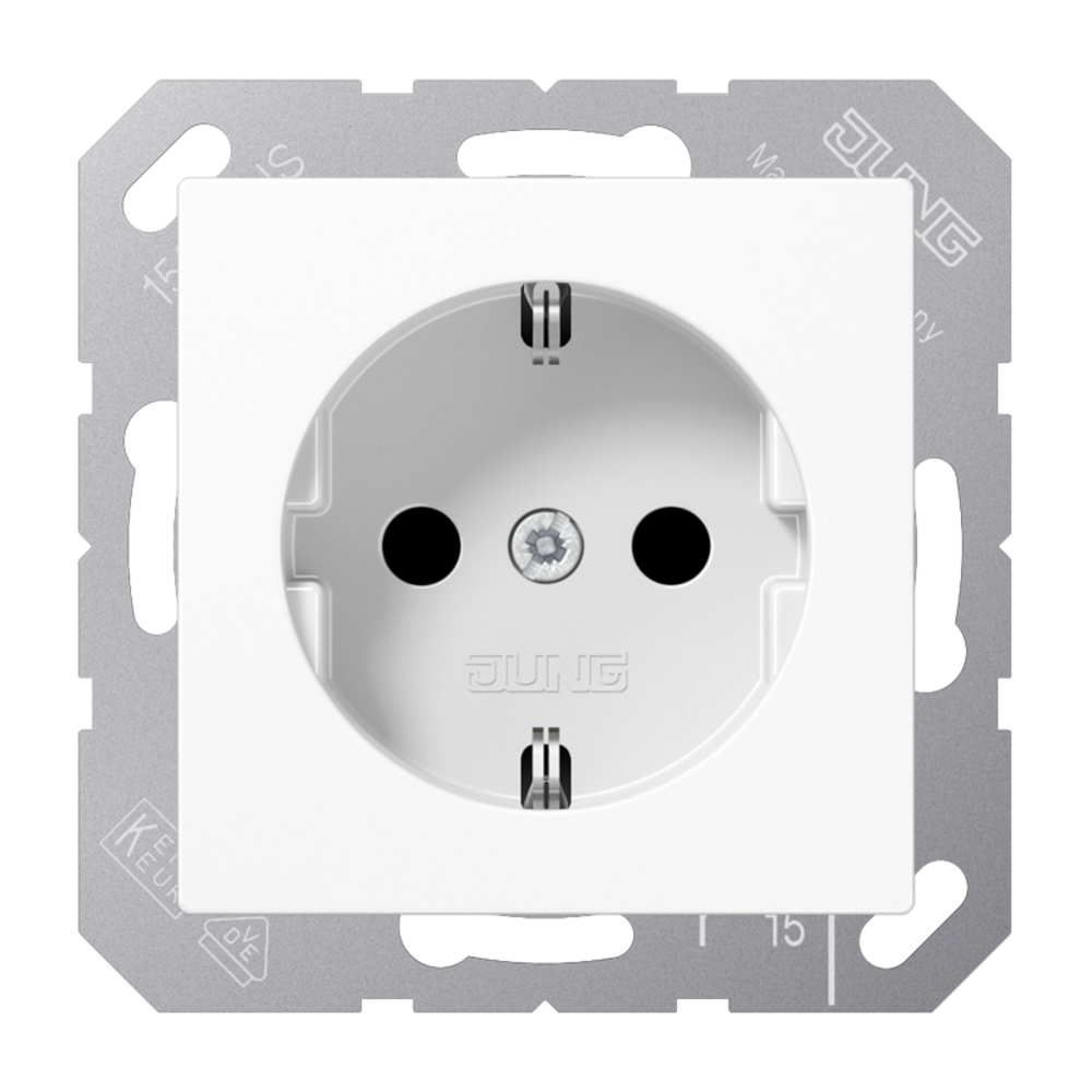 JUNG AS WHITE 1-GANG SOCKET OUTLET