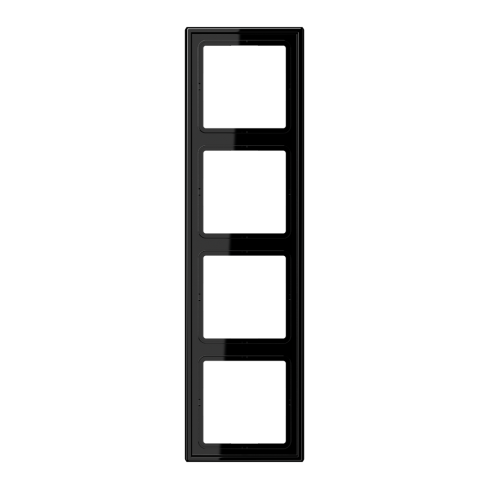 JUNG LS BLACK 4-GANG FRAME