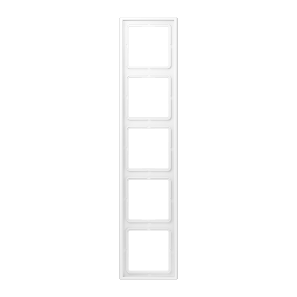 JUNG LS WHITE MATT 5-GANG COVER FRAME