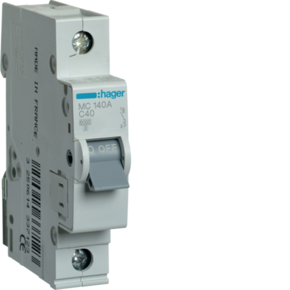 HAGER 1P C40 MINIATURE CIRCUIT BREAKER