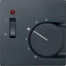 MERTEN ANTHRACITE CENTRAL PLATE F. ROOM TEMPERATURE CONTROL INSERT W. SWITCH (DELIVERY 1-3 WEEKS)