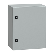 CRN 500X400X250 IP66 IK10 RAL7035 STEEL ENCLOSURE + MOUNTING PLATE