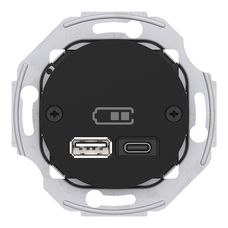 RENOVA 2-VIETĪGA LIGZDA USB A+C MELNS